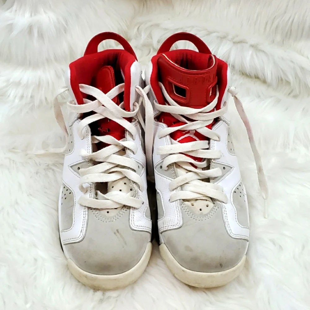 Nike Air Jordan Retro Alternate sneakers shoes white red kids size 6Y